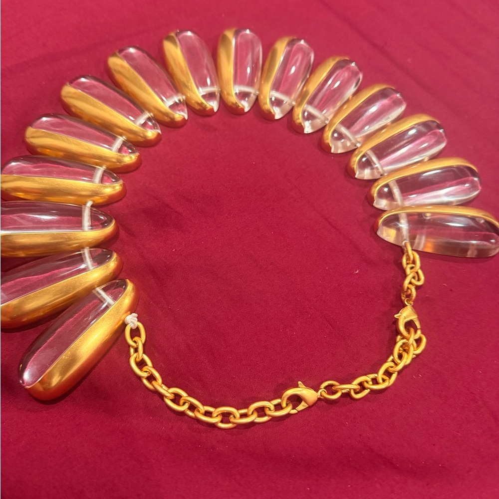 Chic Gold and Clear Women's Necklace
